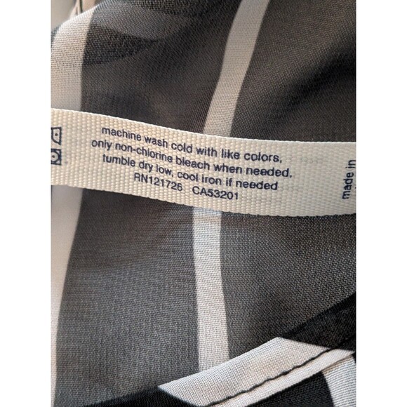 Aeropostale Womens Jr L Sheer Black White Striped Extended Back Tank Top Flowy - Picture 6 of 9